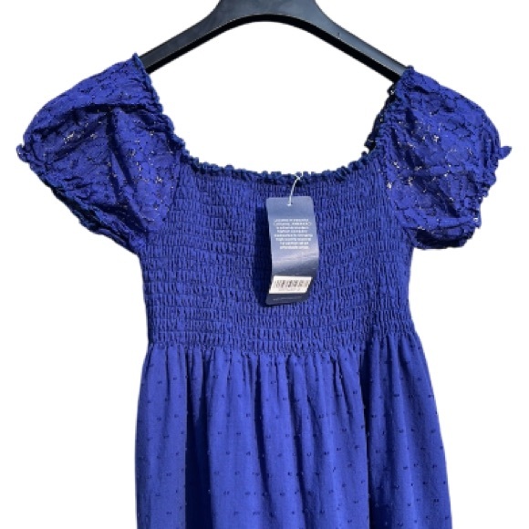 NWT Summer Boho Peasant Ruffle Stretchy Smocked & Lace Long Maxi Dress Milkmaid - Picture 4 of 16